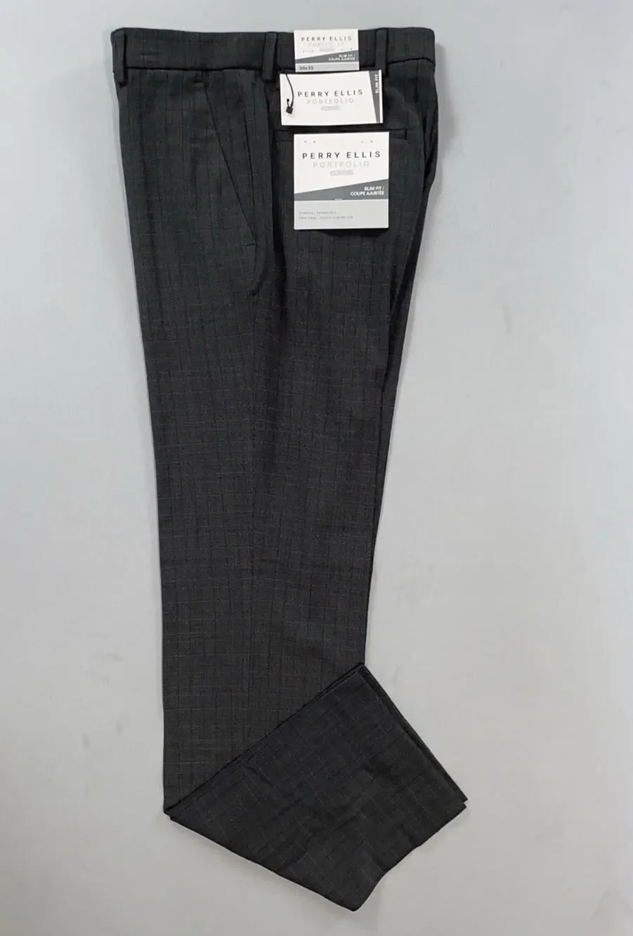 Perry Ellis Portfolio Essentials Slim Fit Washable Dress Pants. Men's 30X32, NWT